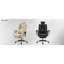 Fauteuil ergonomique ergonomique pour ordinateur portable beige avec coussin lombaire réglable et double rembourrage pour le confort du bureau-132960730