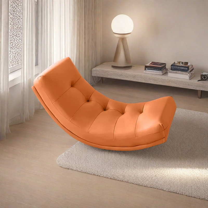 Chaise berçante en bois de frêne, Orange