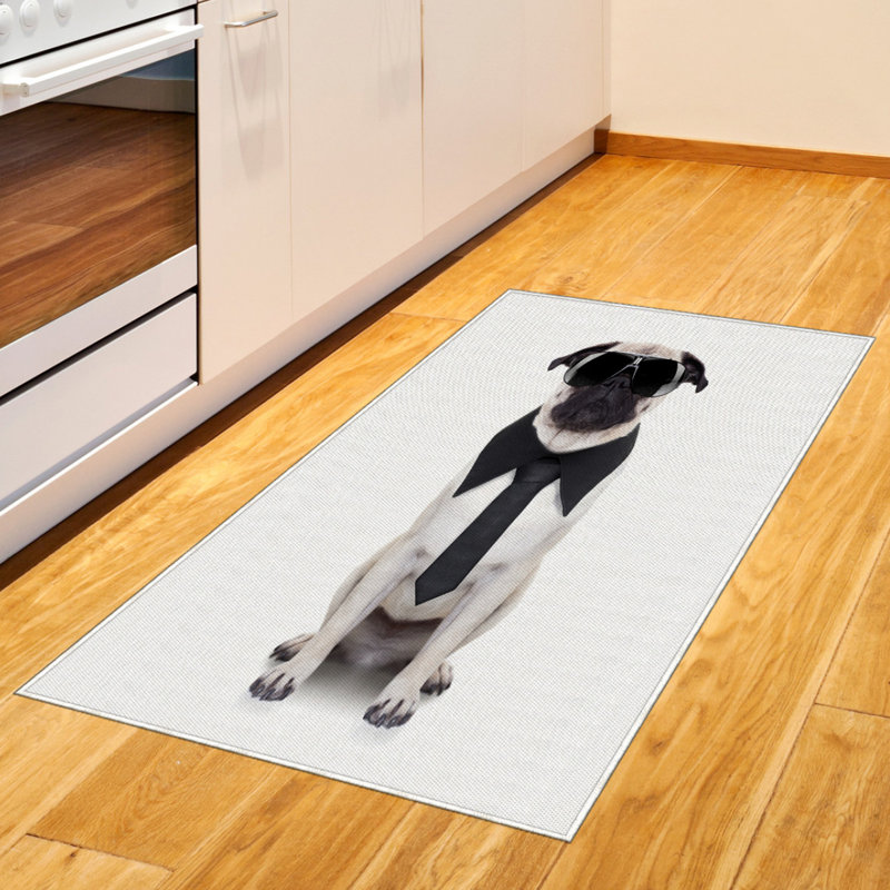 Pug High Density Long Fiber Poly Threads Decorative Area Rug Carpet, Rectangle 2'7" x 5'