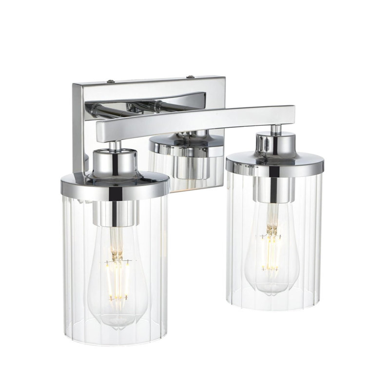 Éclairage pour meuble-lavabo à intensité variable Dariela, H 10 po x l 12 po x P 12 po, Chrome, Deux lumières