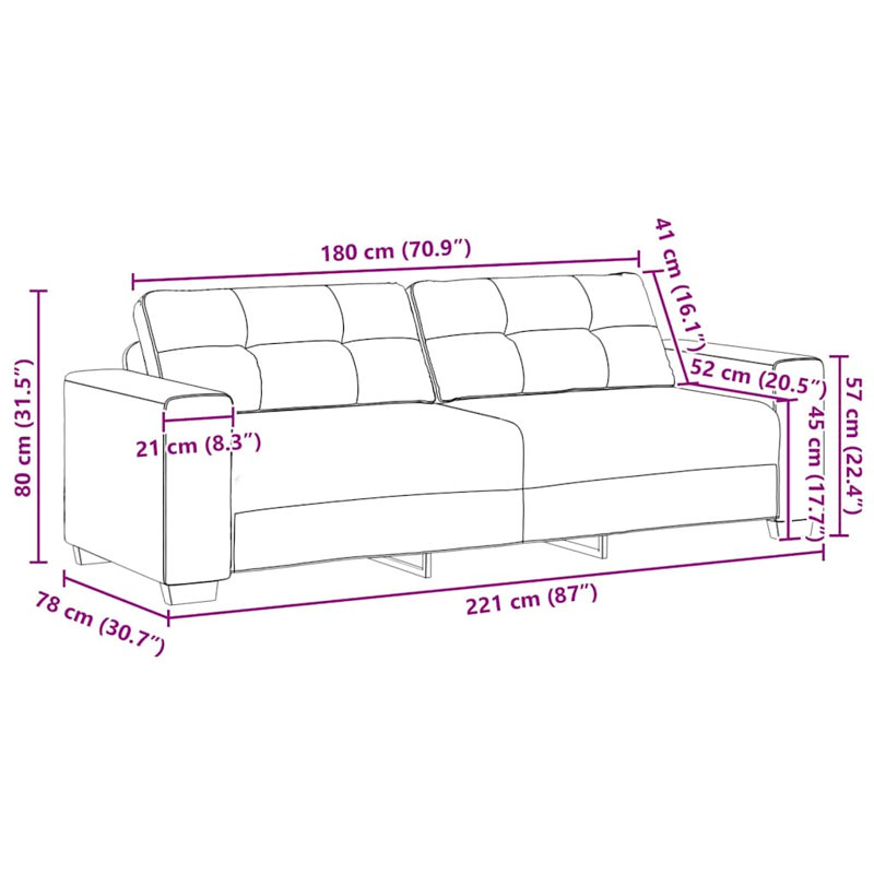Canapé en tissu 70,9 po Vidaxl, Neutre, Tissu gris