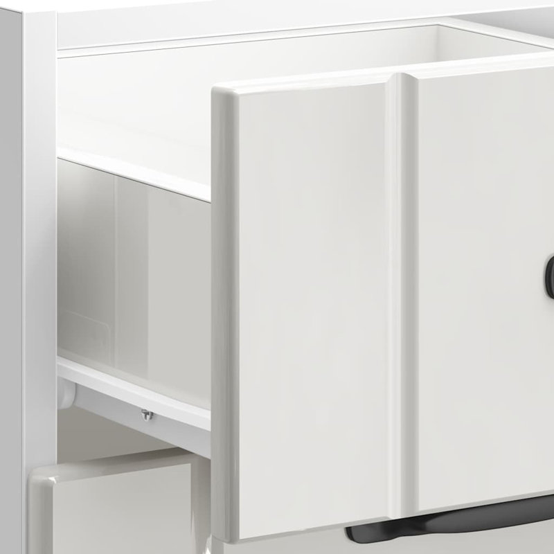 Pieds réglables en bois d'ingénierie vidaXL, Blanc très luisant, H 32,1 po x l 15,7 po x P 18,1 po