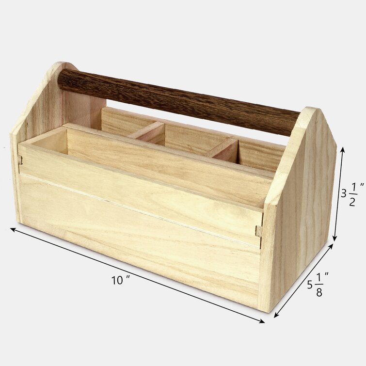 WFX Utility Achillea 10.5 Wooden Craft Tool Box Caddy