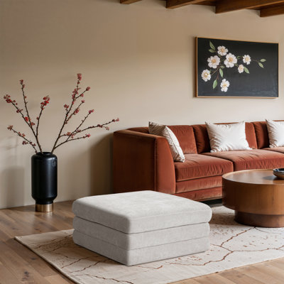Repose-pieds modulaire en tissu chenille Vredenburgh