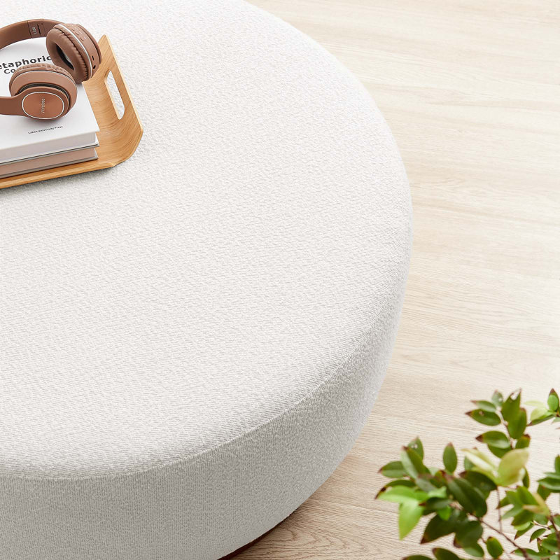 Modway Tilden Upholstered Ottoman, Off White Fabric