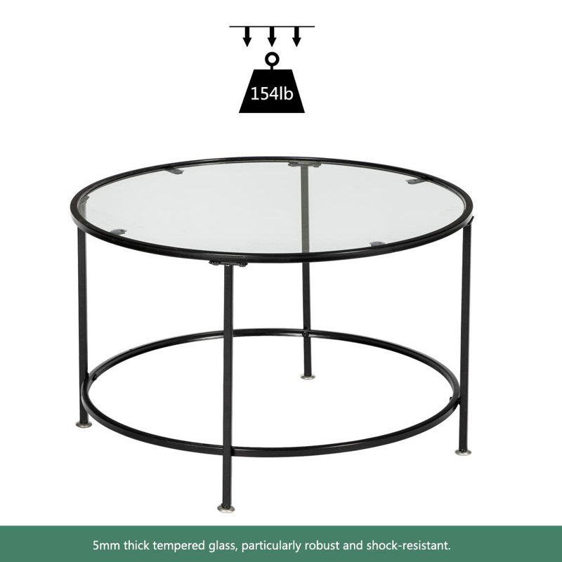 Larner Coffee Table, 16.54" H x 38.98" L x 38.98" W