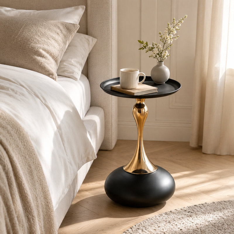 Table de bout 21,65 po, Black