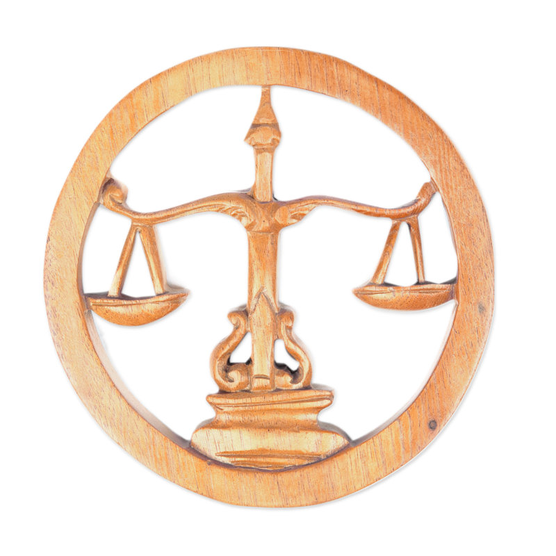 Novica Handmade Libra Firmament Wood Relief Panel