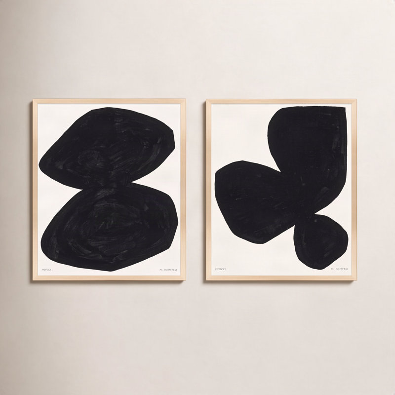 Module On White. Set Of 2 Painting by Michael Kempen, Maple Wood, 30" H x 24" W x 1.25" D