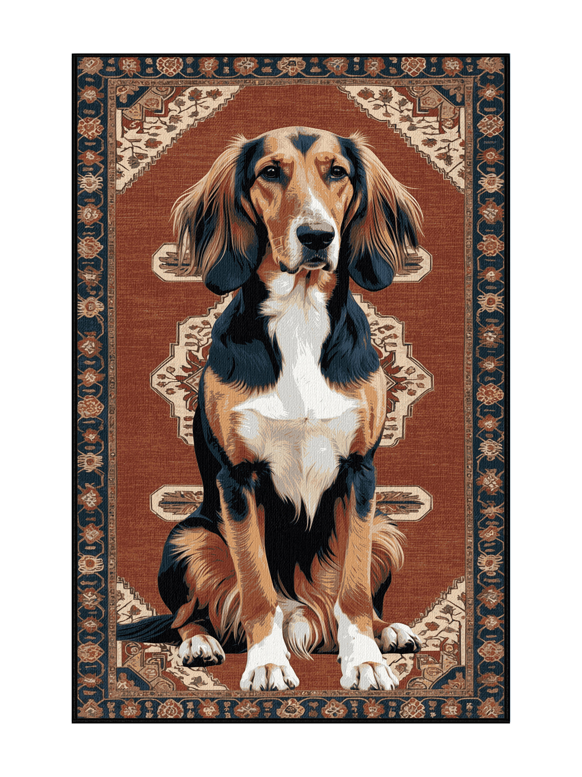 One Allium Way® Washable Afghan Hound Dogs Area Rug | Wayfair