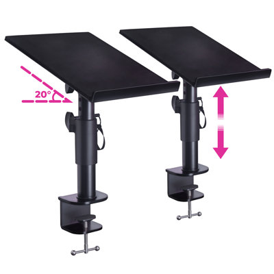 Music Studio Monitor Stands Clampon Desk Speaker Mount  2 Pack