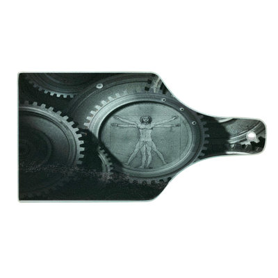 Ambesonne Grey Tempered Glass Cutting Board Medieval Old Human Body Grey