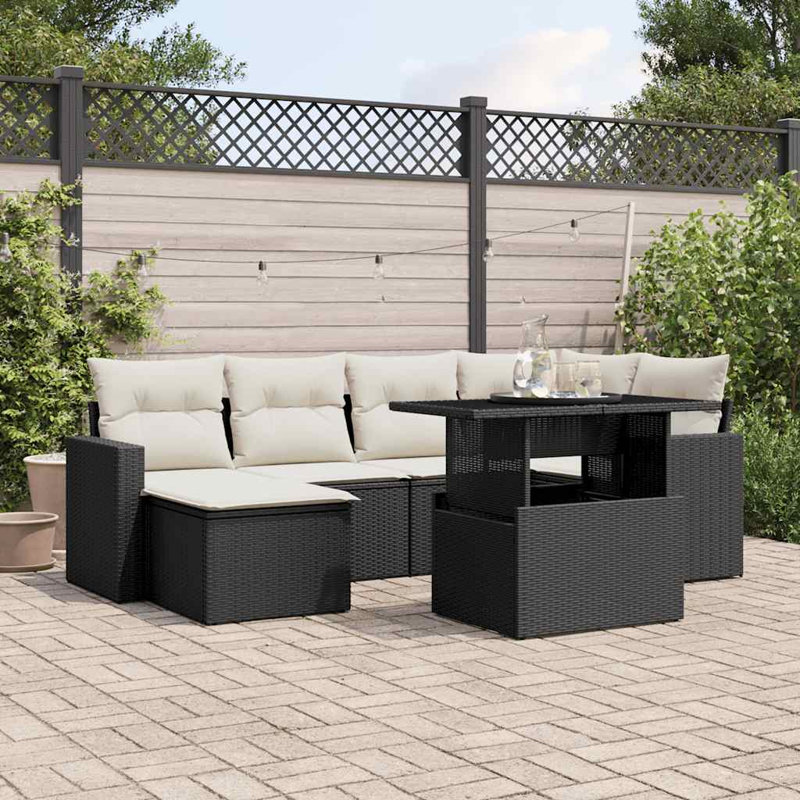 Vidaxl Garden Sofa Set Black, Cream White