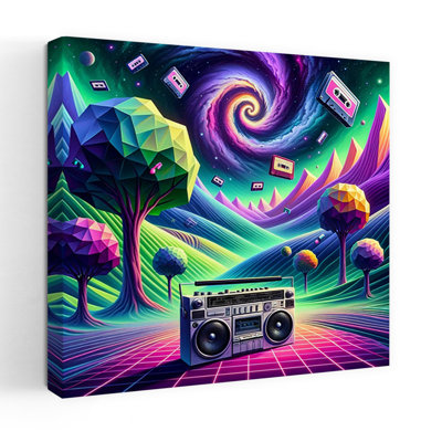 Contemporary Art Geometric Retro Surreal Landscape Nature Art