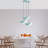 Elegant Adjustable Chandelier, Turquoise Metal Body, 19.7 in Diameter | Height: 29.5 - 44.1 in | Base Plate Ø11.8 x 1.2 in | 3 x E27 Socket (Max 40W) | Stylish Lighting for Modern Living Spaces, IP20 Rated-610544705-610544733