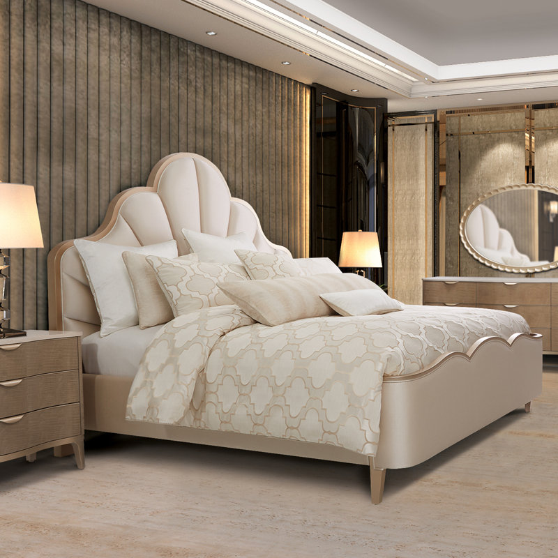 Malibu Crest Upholstered Bed, Queen