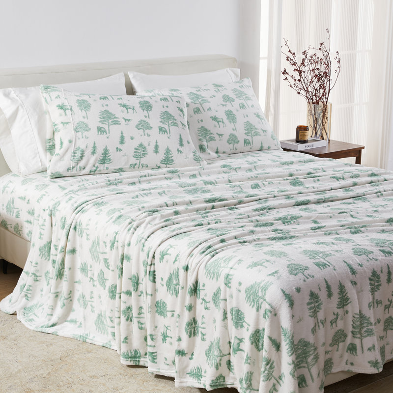 Ensembles de draps en velours ultra doux, Drap pour lit simple avec 1 drap-housse et 1 taie 
