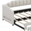 Lit de jour simple TG avec tiroirs de rangement et lit gigogne, rembourré avec lumières DEL-512449818