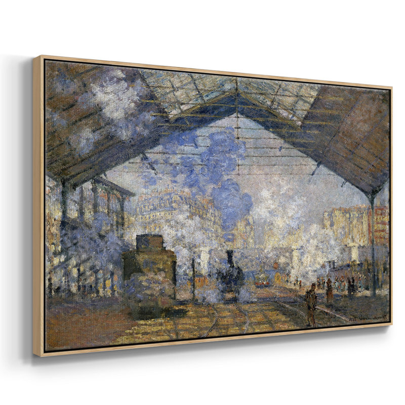 Monet, reproduction d'art encadrée sur toile par Claude Monet, H 17 po x l 25 po x P 2 po, Naturel