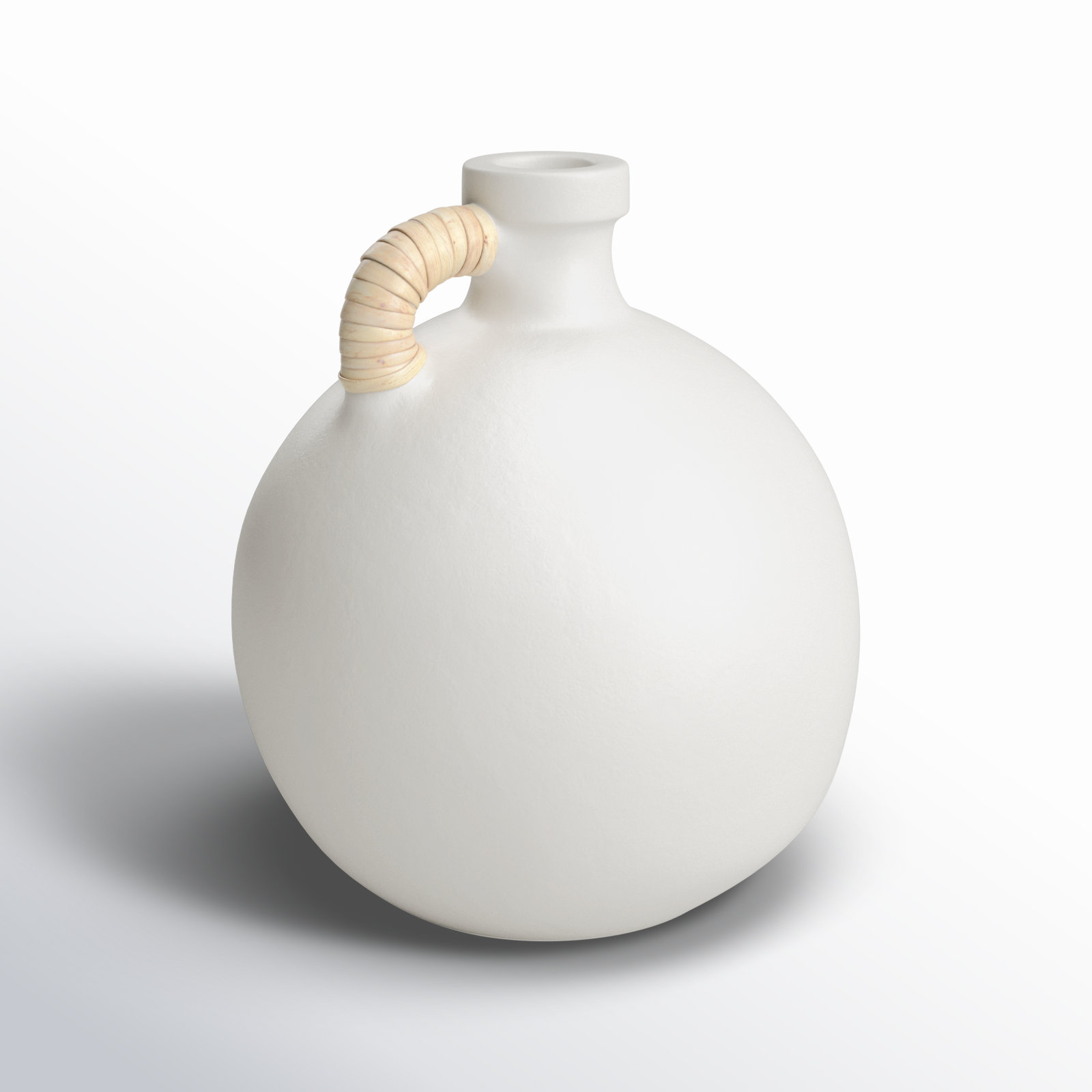 Winslet Terracotta Table Vase, White, 10.95" H x 9.35" W x 9.35" D