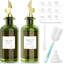 Ensemble de 2 distributeurs d'huile d'olive en verre vert foncé
