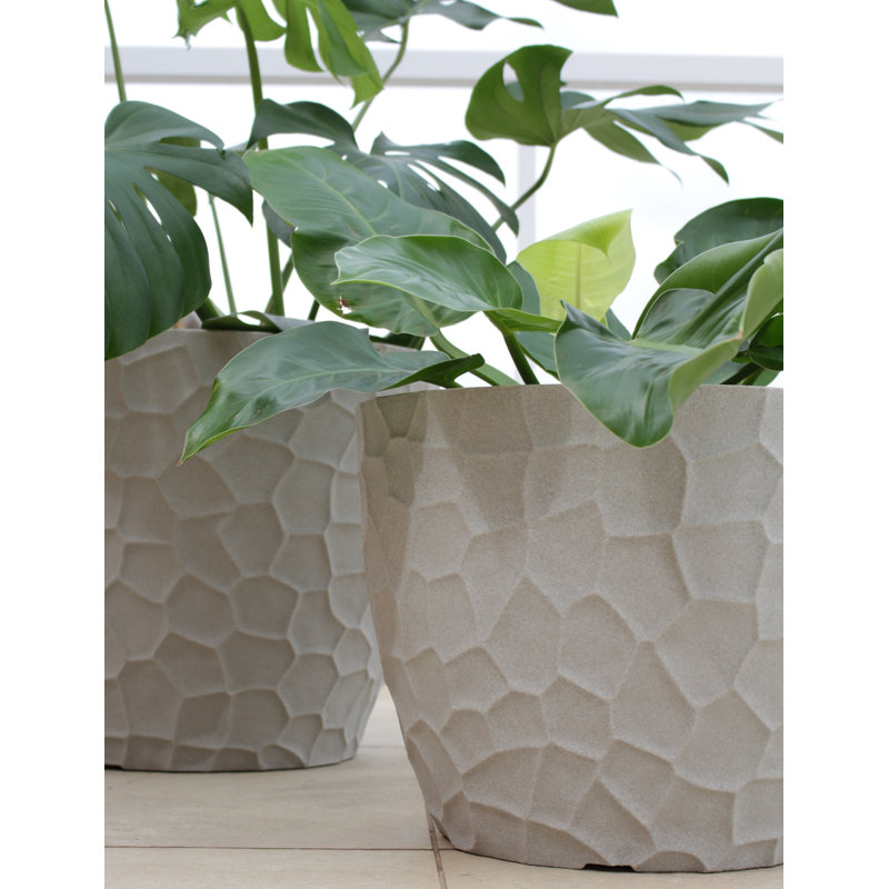 Ebern Designs - Prisma Round Planter, 11" H x 13.2" W x 13.2" D