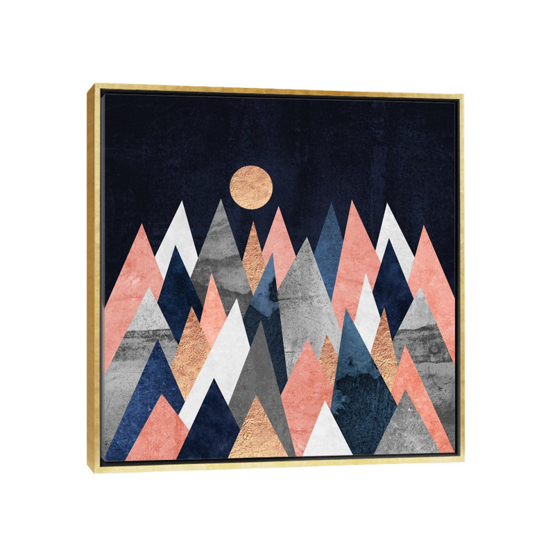 « Gold Moon » par Elisabeth Fredriksson-impression d’art graphique, H 37 po x l 37 po x P 1,5 po, Toile encadrée d'or