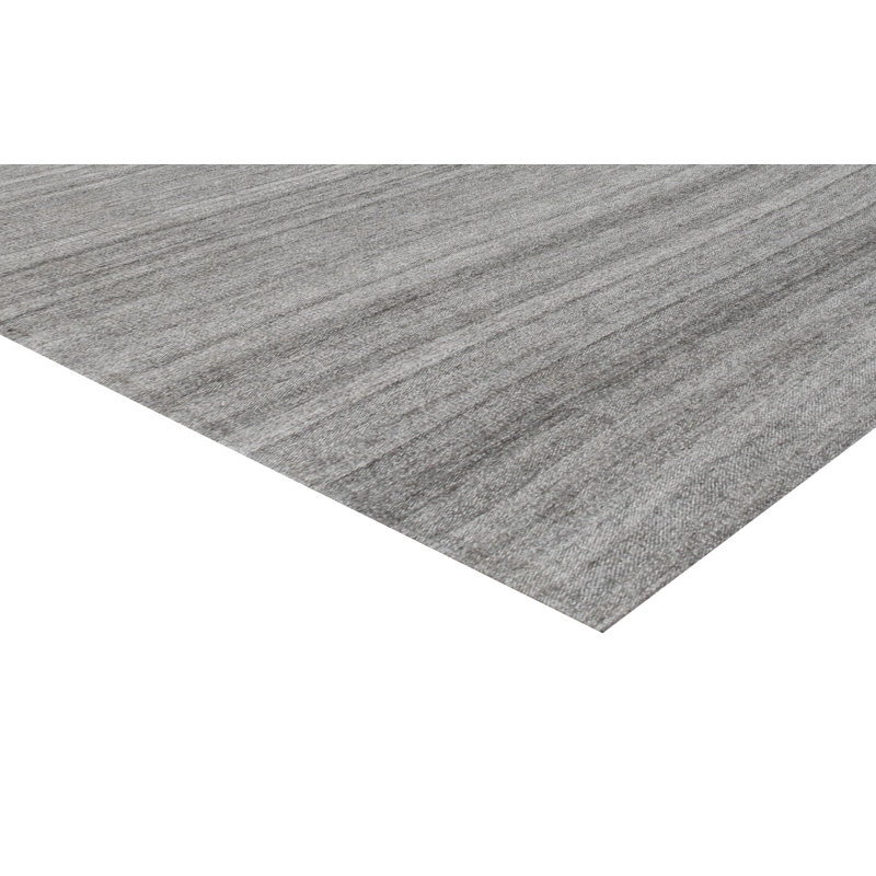 Tapis gris handwoven à tissage plat 10 pi x 14 pi one-of-kind Scottsville