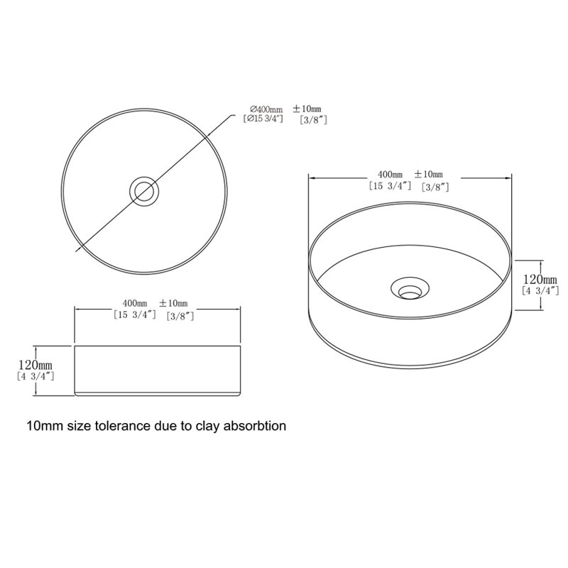 16" Ceramic Circular Vessel Bathroom Sink, Matte Light Pink