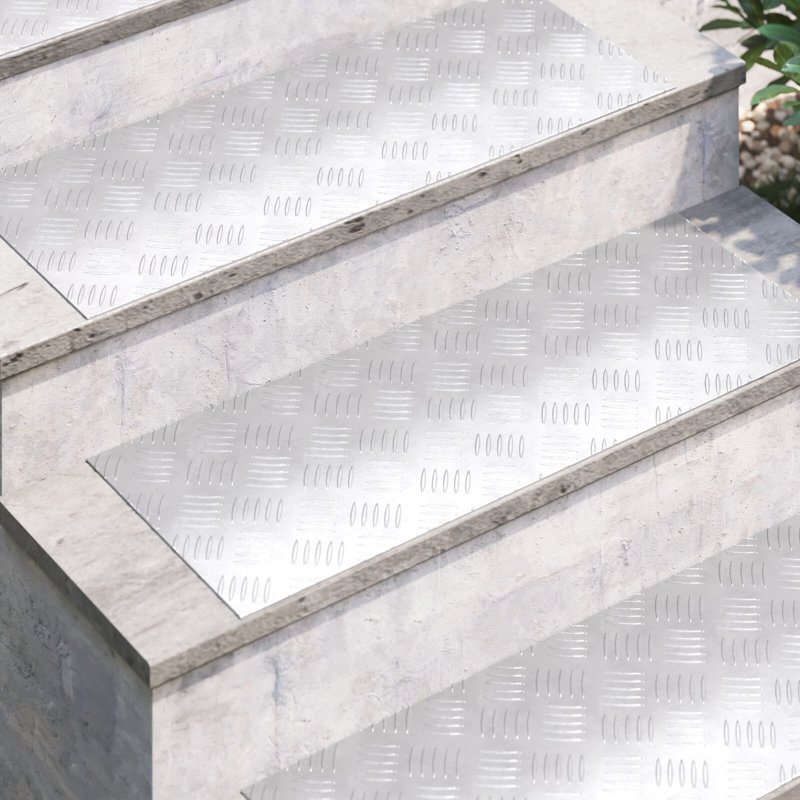 Silver Aluminium Stair Treads Rectangular, Rectangle 30cm x 80cm