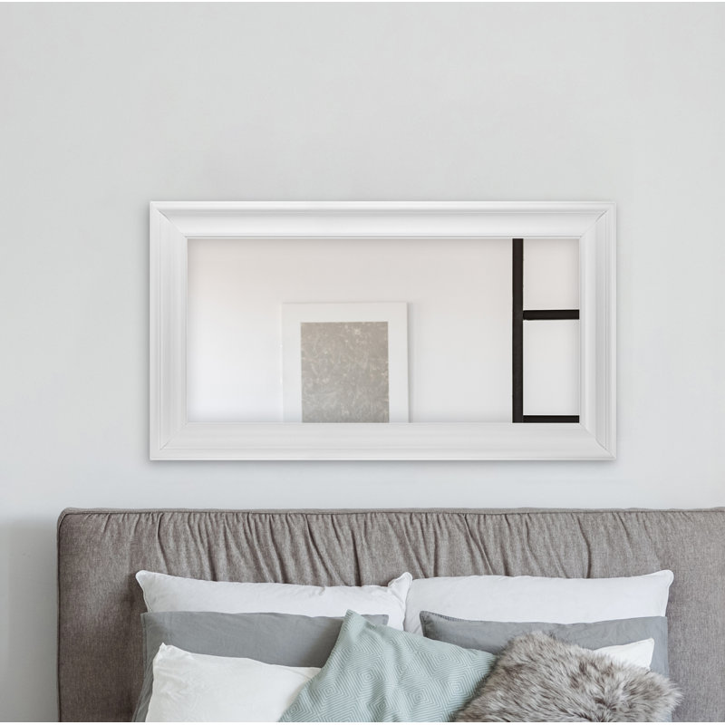 Enfield Plastic Flat Mirror, 58.2 cm H x 148.2 cm W, White