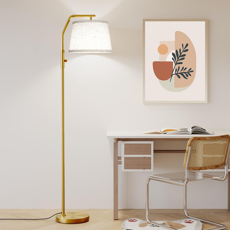 Dimmable modern arc floor lamp, Gold