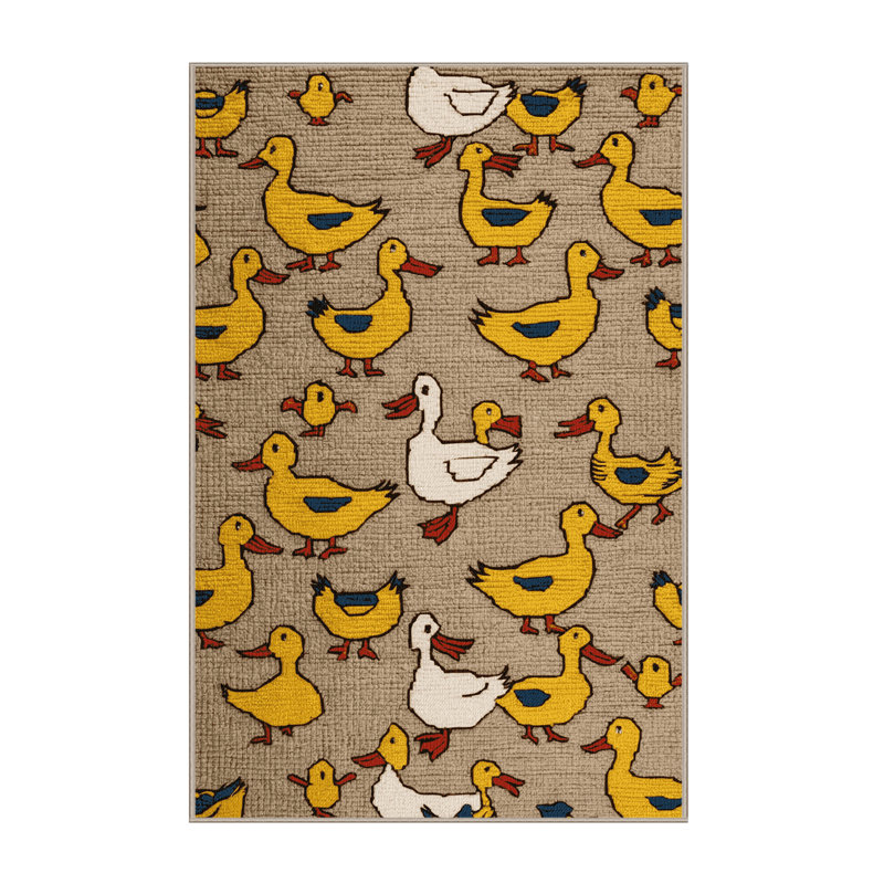 Washable Ducks Farm Area Rug, Rectangle 3' x 5'