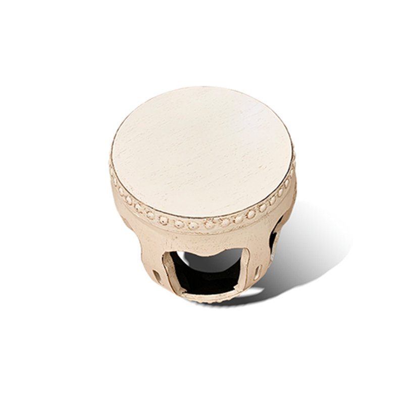 Tabouret tambour - blanc, White, 17.5" H x 15.25" W x 15.25" D