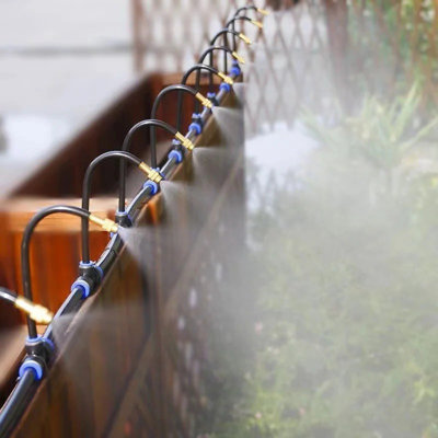 50 Feet Micro Drip Irrigation Set DIY Garden Watering Kit with 15pcs 360° Adjustable Spray Nozzles