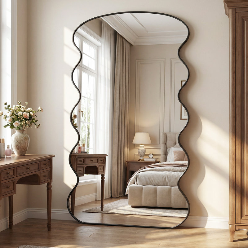 Miroir pleine longueur The Wave, Noir, 72 po x 44 po