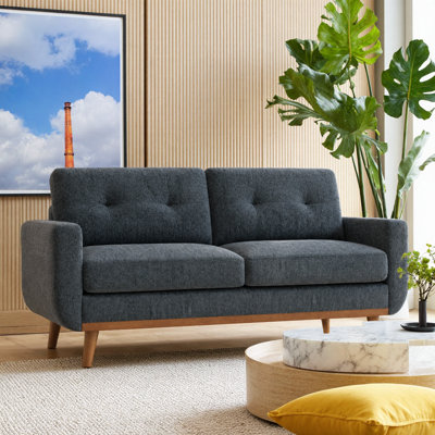 67.7" Mid-Century Modern Tufted Loveseat – Chenille 2-Seater Sofa with Solid Wood Legs – Contemporary Upholstered Couch for Living Room, Lounge, Office – Timeless Retro Design