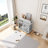 Anti-Bite Dog Crate Cage Furniture Sliding Barn Door, Dog Kennel End Table W/ Wheels & Flip-Top Plate Dog House Detachable Divider-305809332-305663971