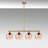 Elegant Pink and Gold Chandelier, Metal Body, 31.5 x 5.9 x 31.5 inches | Cap Diameter: 5.9 inches, Base Plate Ø4.0 x 0.8 inches | 4 x E27 Socket (Max 40W) | Stylish Lighting Fixture for Dining Room, Living Room & Entryway-1291340435-1291340418-1291340417