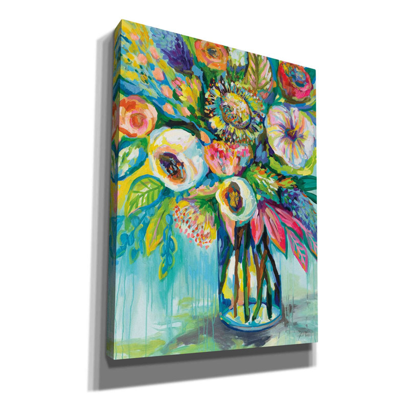 «Color Burst» par Jeanette Vertentes, art mural sur toile, H 16 po x l 12 po x P 0,75 po