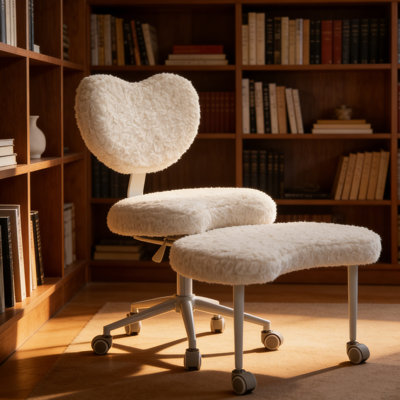 Chaise de méditation Plus, chaise de bureau à pieds croisés avec roues et support lombaire, tabouret réglable Fidget - Teddy