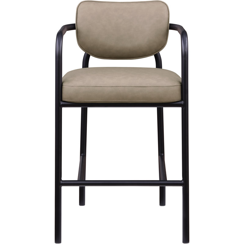 Tabouret de bar en cuir taupe Serava, Taupe