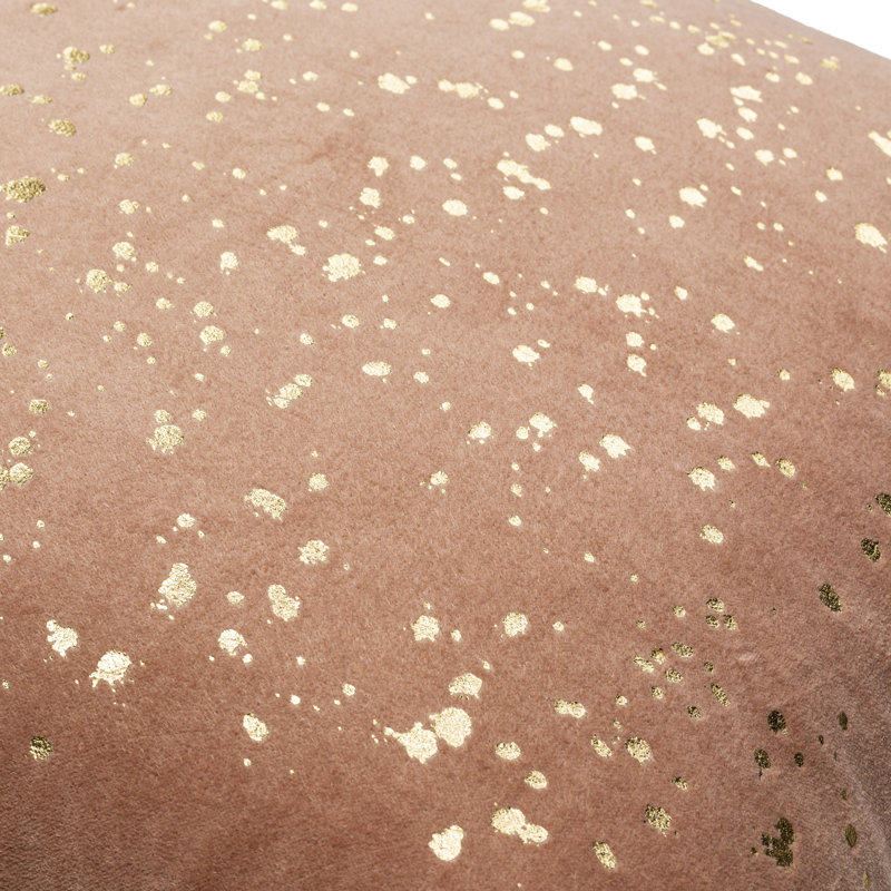 Abstract Down Throw Pillow, Mauve/Metallic Gold, 18" x 18"