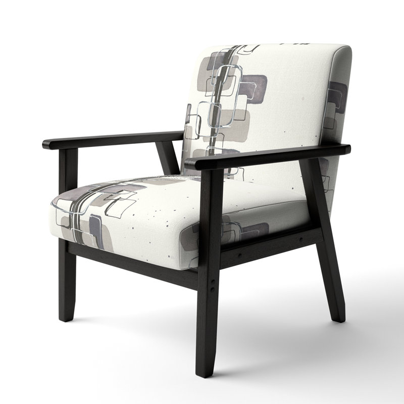 'Gunveig - Glam Dancing Shape IV - Upholstered Modern Accent Arm Chair