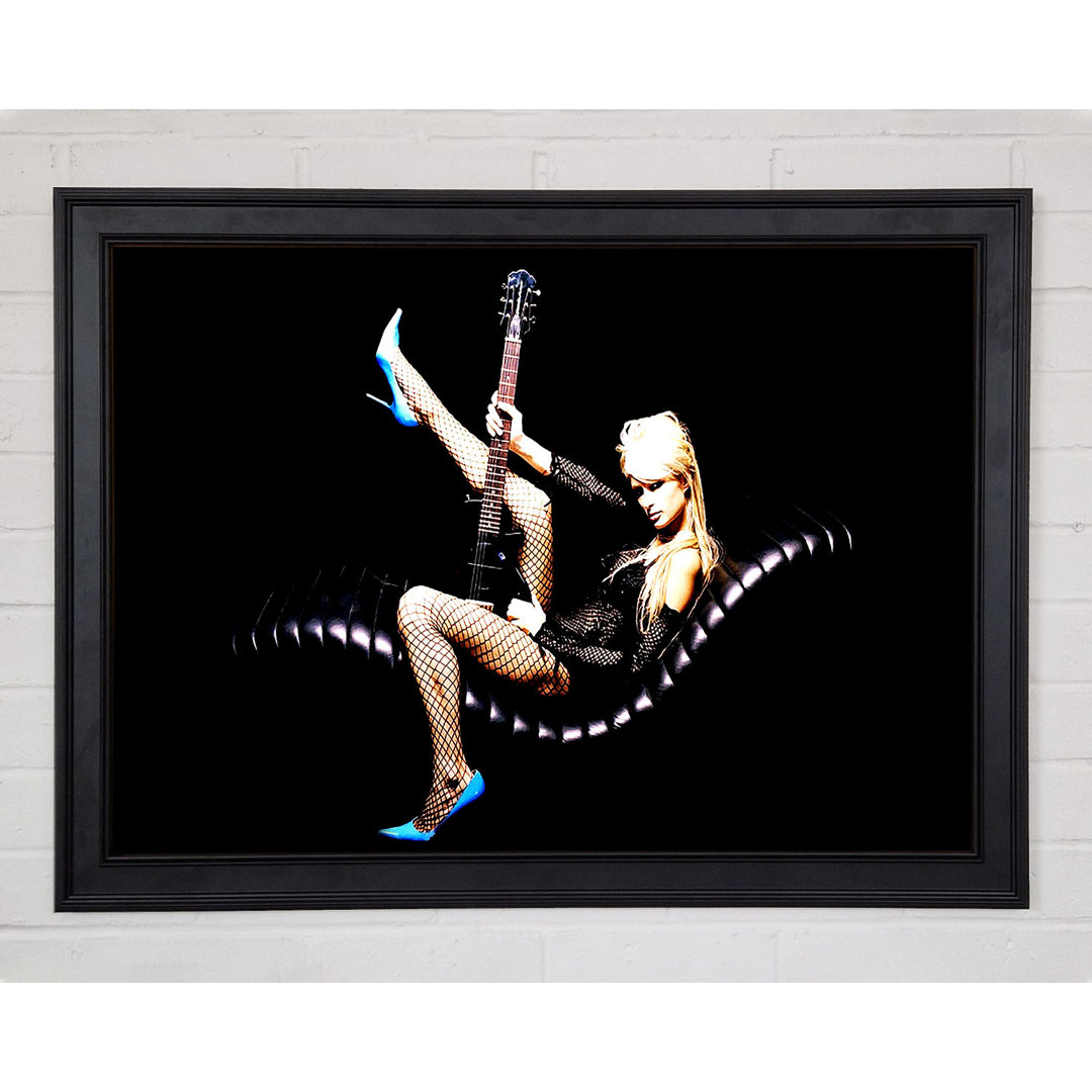 Paris Hilton Gitarre Gerahmter Druck Wandkunst