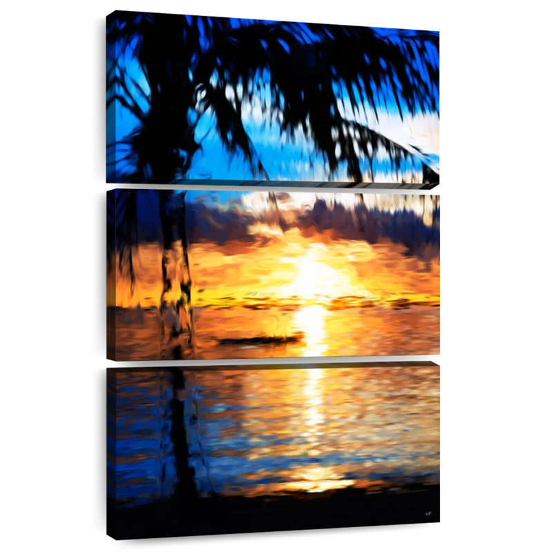 Blue Sunset Paradise, 74" H x 48" W