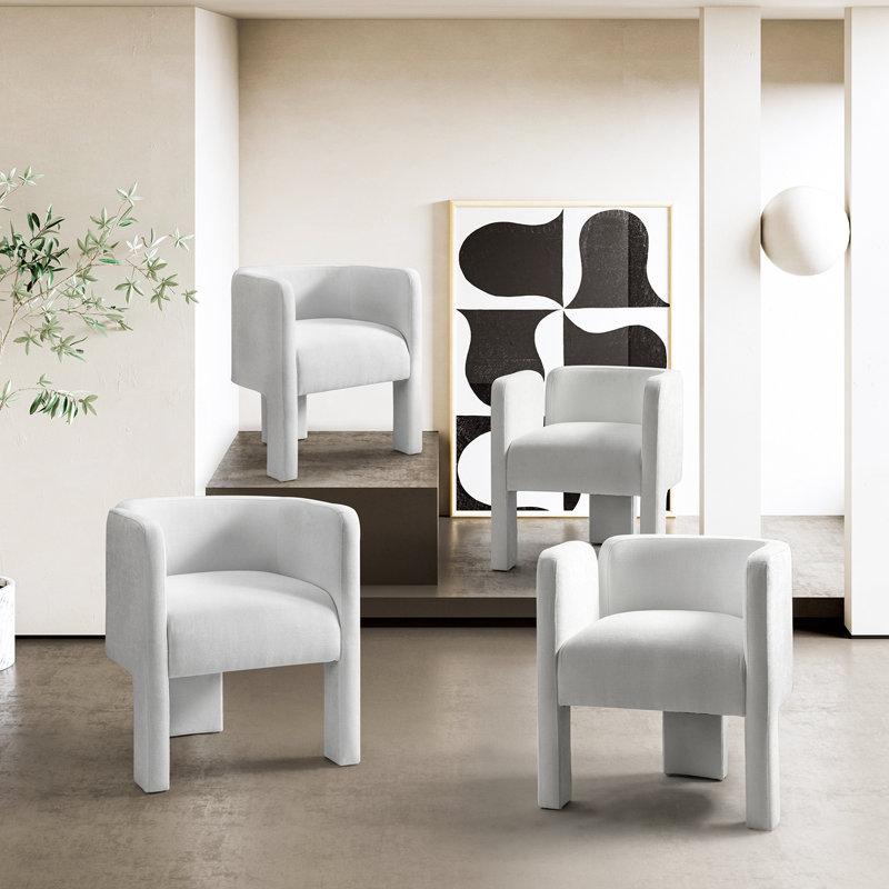 Braien 18.5'' H Modern Upholstered Armchair with Low Back, Ivory