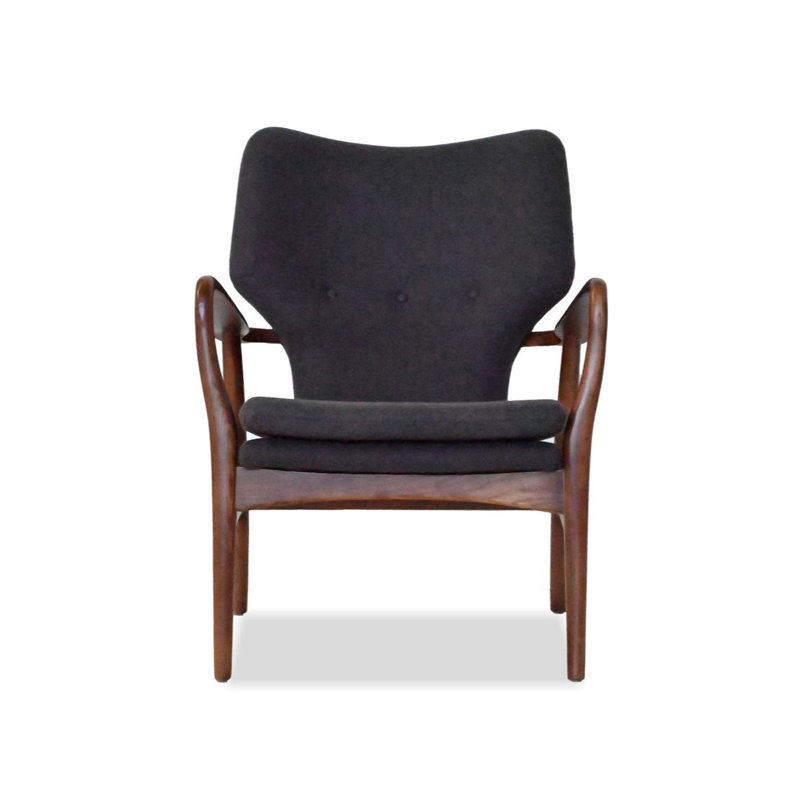Marlo 27" Wide Tufted Genuine Leather Armchair, Gray