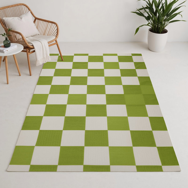 Tapis d'intérieur et d'extérieur à carreaux beige, Rectangulaire 3 pi x 5 pi