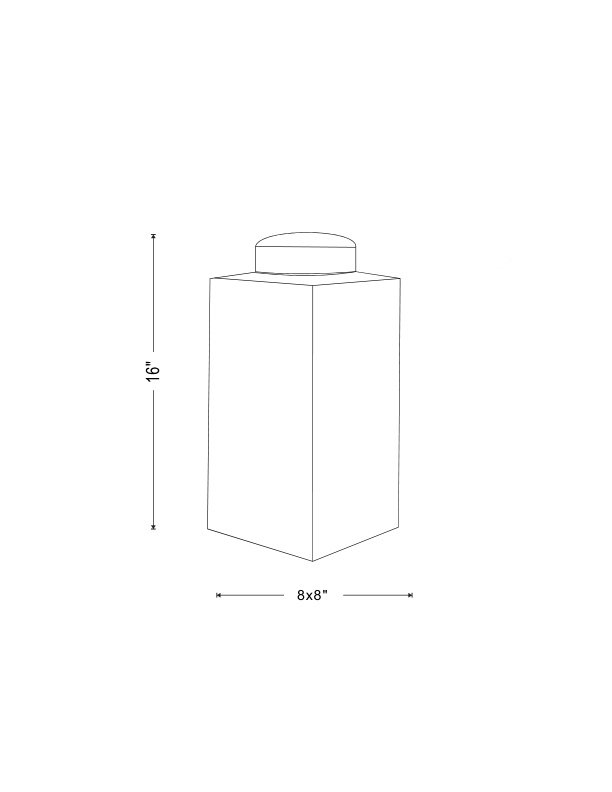 Celadon Handmade Table Vase, 16"H x 8" W x 8" D
